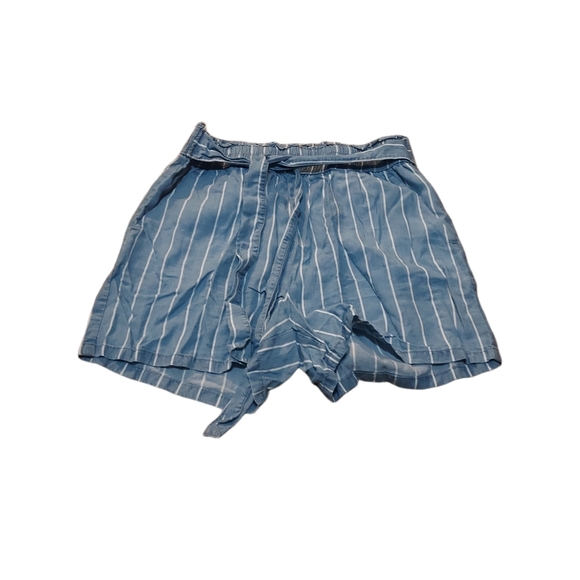 Dynamite Pants - Dynamite Ps Shorts Cotton Breathable Woman Blue White Pinstripe Paper Ba…